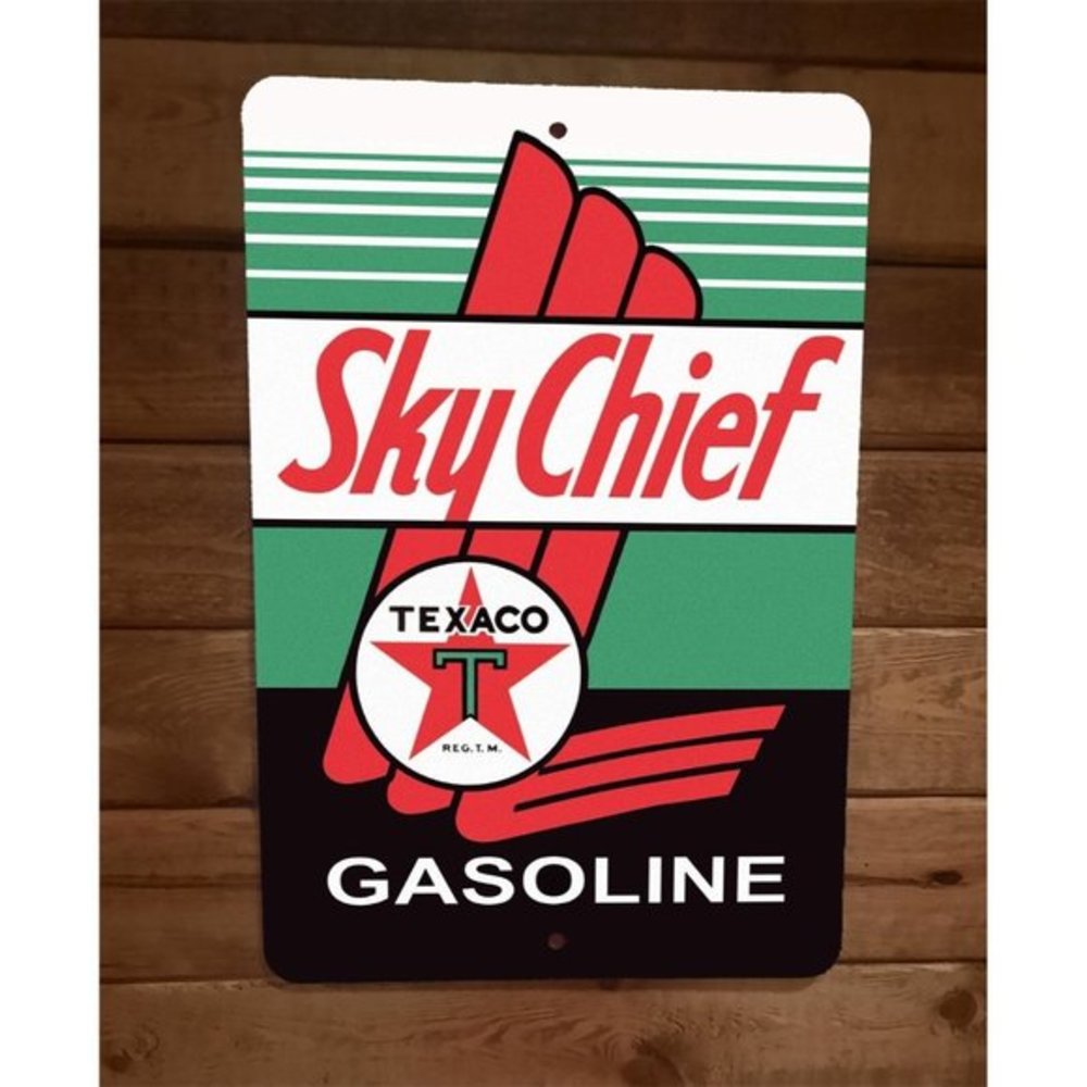 Sky Chief Texaco Gasoline Vintage Look 8x12 Metal Wall Garage Sign Poster